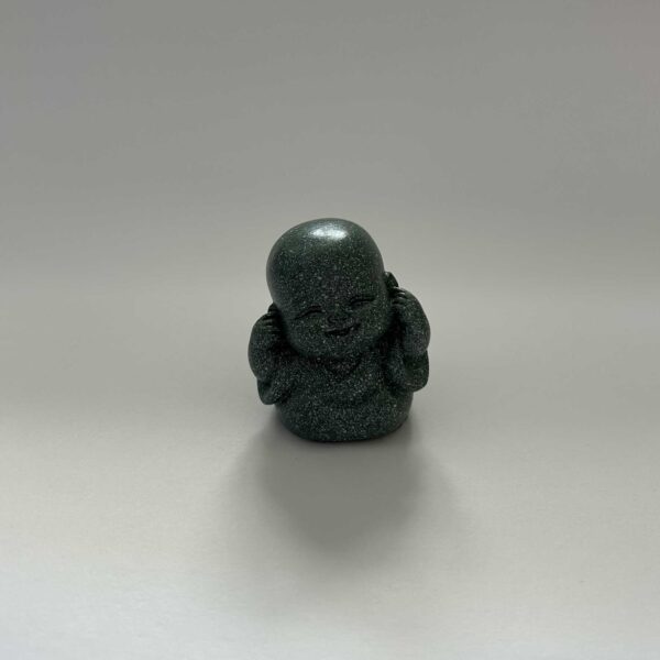 Buddha „Neslyším“ – tmavě šedá lesklá
